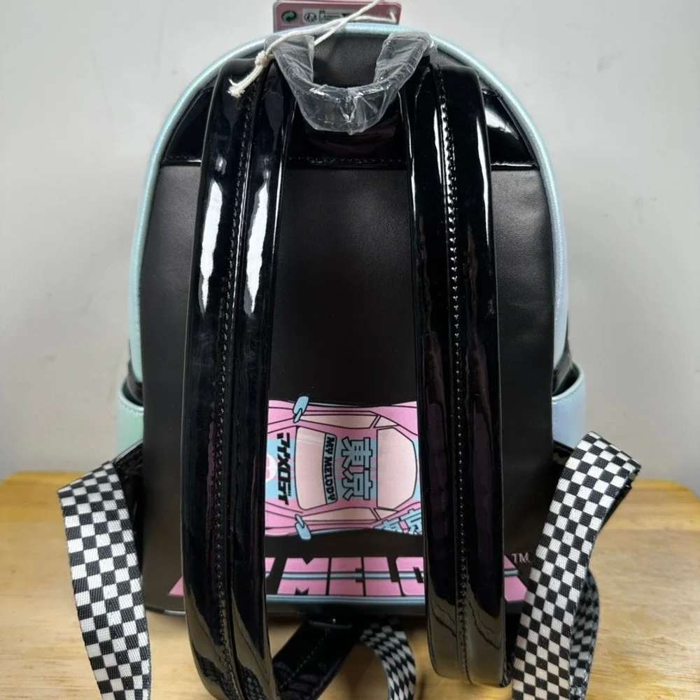 Loungefly Sanrio My Melody Tokyo Speed Mini Backpack‎ Iridescent Blue Race Car